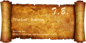 Thaler Barna névjegykártya