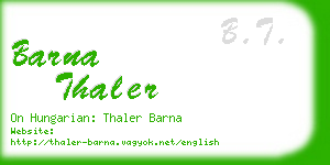 barna thaler business card